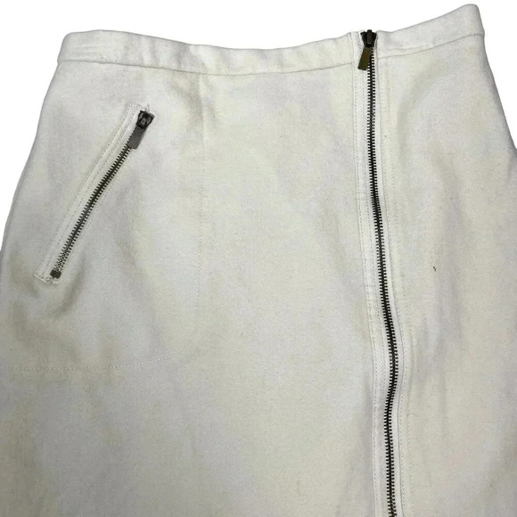 J Crew 4 Women 100% Wool Neutral Pencil Skirt Asymmetrical Zipper Pocket Career - Picture 6 of 15